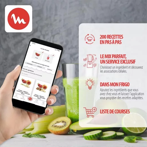 Moulinex PerfectMix 1200W Elektromos Konyhai Mixer Fekete/Arany 1.5L Üvegtartály