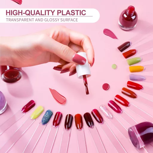 alle's 100 db Átlátszó Műköröm Gyakorló Gyűrű - Műköröm Bemutató Állvány Kezdőknek és Profiknak - DIY Nail Art Tippek