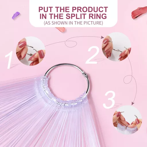 alle's 100 db Átlátszó Műköröm Gyakorló Gyűrű - Műköröm Bemutató Állvány Kezdőknek és Profiknak - DIY Nail Art Tippek