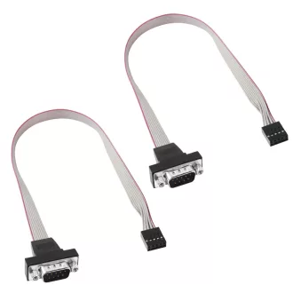   PNGKNYOCN DB9 - 10-pinová IDC sériová káblová sada, 2 ks RS232 sériový konektor pre základnú dosku, 0,3 m čierny plochý kábel pre PC, POS zariadenia