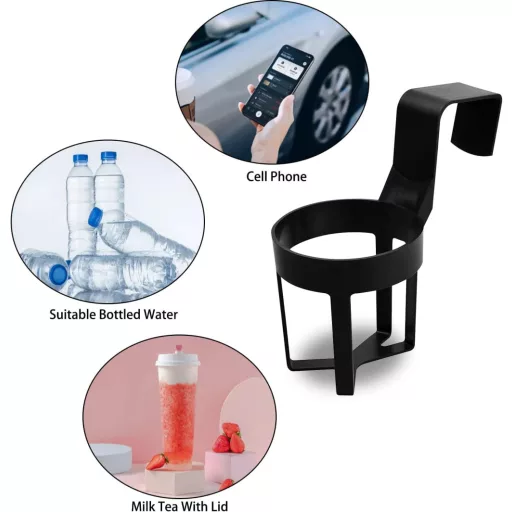 KOUHA Autós Pohártartó 2db Fekete Univerzális Csésze Tartó Kávéhoz