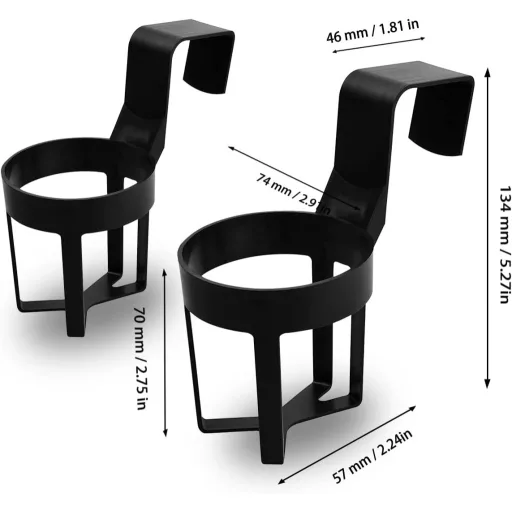 KOUHA Autós Pohártartó 2db Fekete Univerzális Csésze Tartó Kávéhoz