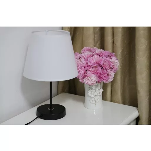 Aba-jour din bumbac Sinta 22 cm pentru lampă de masă și de perete E14/E27, alb