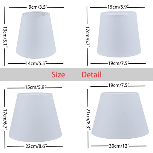 Sinta 22 cm pamut lámpaernyő E14/E27 asztali és fali lámpához fehér
