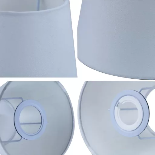 Aba-jour din bumbac Sinta 22 cm pentru lampă de masă și de perete E14/E27, alb