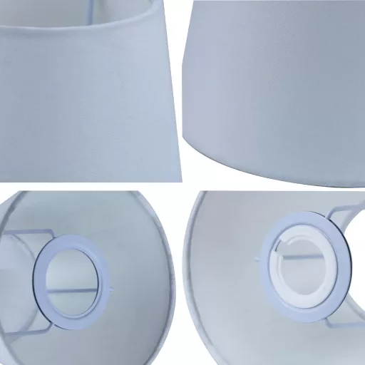 Aba-jour din bumbac Sinta 22 cm pentru lampă de masă și de perete E14/E27, alb