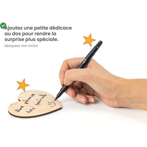 CONTRAXT Poklon za kumu/kuma – Drveno srce s kuvertom – Unikatni poziv za krštenje ili vjenčanog kuma/kumu – Ručna izrada