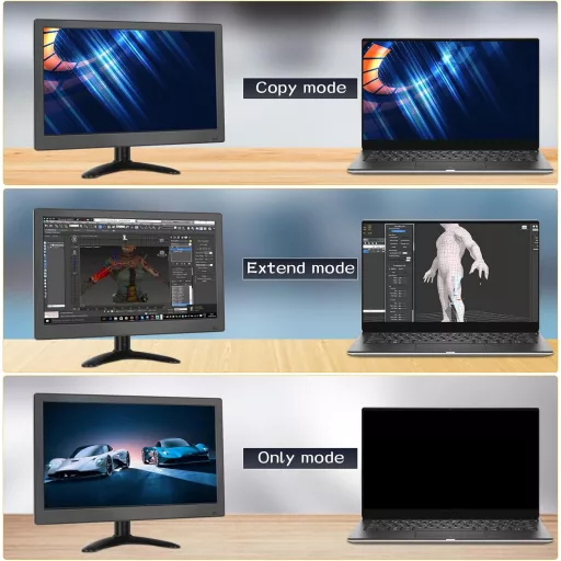 CAMECHO 11.6 hüvelykes hordozható monitor Full HD 1080P HDMI VGA AV BNC