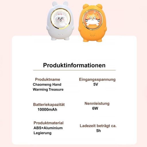 Nabíjacia 3v1 ohrievačka rúk PowerBank s nočnou lampou 10000mAh