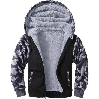   LLdress fiú fleece kabát kapucnival, meleg téli pulóver cipzárral