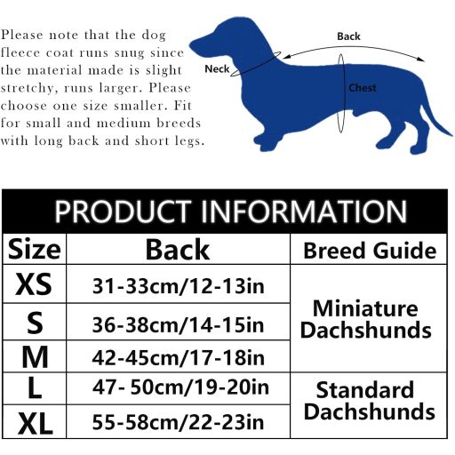 MOREZI Téli Kutyakabát Polár Béléssel, Gombos Állítható Gallérral - Tacskó és Kis-Közepes Kutyáknak Navy XS