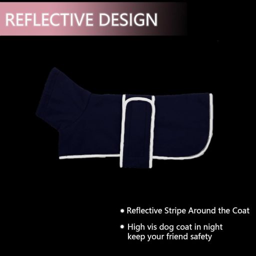 MOREZI Téli Kutyakabát Polár Béléssel, Gombos Állítható Gallérral - Tacskó és Kis-Közepes Kutyáknak Navy XS