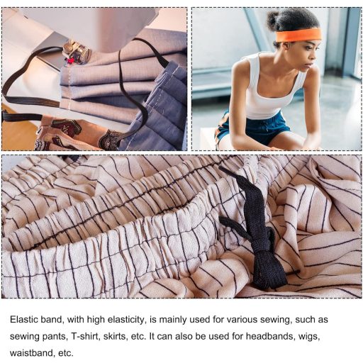 sourcing map Elastična gumena traka za šivanje, 20mm širine, 9m dužine, siva, za struk hlača, gumica za "uradi sam" ručni rad, tekstil