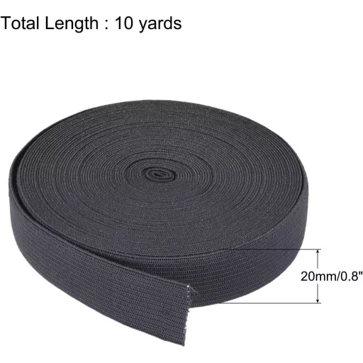 sourcing map Rugalmas Gumi Szalag Varráshoz 20mm Széles 9m Hosszú Szürke Derékpánt Nadrág Gumiszalag DIY Kézimunka Textil