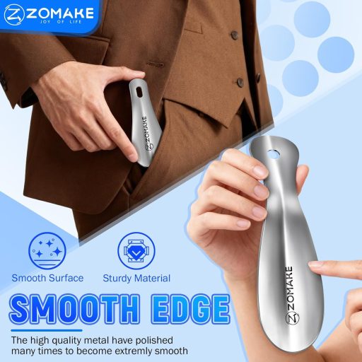 ZOMAKE Fém Cipőkanál 3 db Ezüst Cipősegítő Férfiaknak Nőknek Időseknek