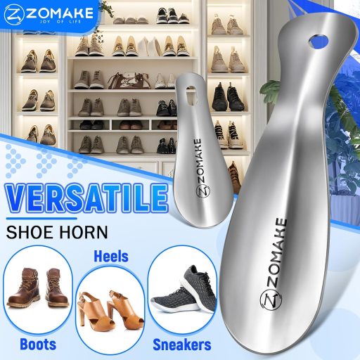 ZOMAKE Fém Cipőkanál 3 db Ezüst Cipősegítő Férfiaknak Nőknek Időseknek