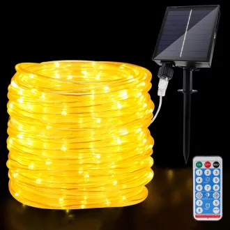   JIMACRO 22m Napelemes LED Kültéri Fényfüzér 200 LED IP65 Vízálló