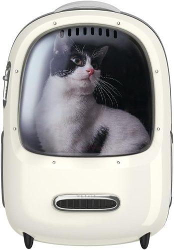 Rucsac de transport PETKIT pentru câini și pisici - Cu ventilator încorporat și iluminare LED, ventilație spațioasă, greutate redusă, elemente detașabile