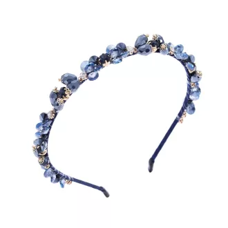   IYOU Vintage Cristale Bentiță Păr Albastră Strasuri Ornament de Păr Femei Accesoriu Coafură Casual pentru Petrecere Bal