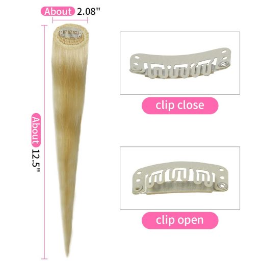 Dsoar 2 ks vlnitých bočných ofín z pravých vlasov, kučeravé predlžovacie príčesky, blond