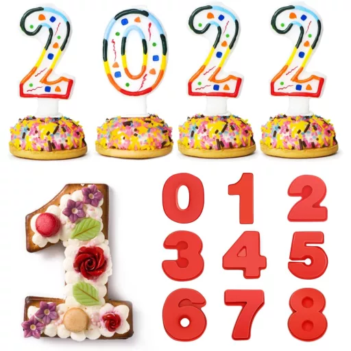 Ovtai szilikon számtorta forma 25 cm piros, sütőbiztos, tapadásmentes számforma szett