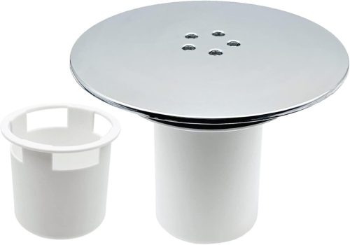 Capac sifon de duș WAWULE 90mm/115mm pentru sistem Viega Tempoplex - Crom, oțel inoxidabil, cu filtru de păr, ușor de curățat