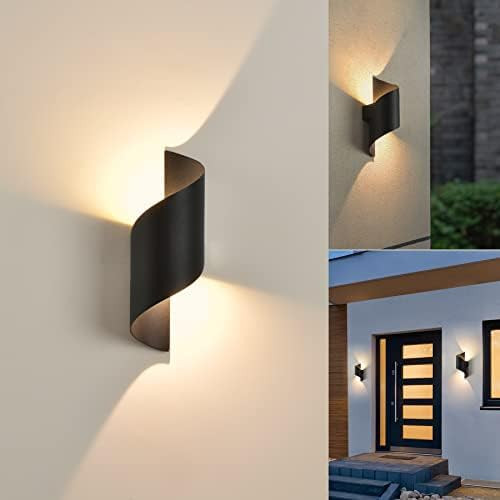 Lampă de perete KUKAK LED Exterior-Interior 10W IP65 Impermeabilă 3000K Alb Cald Aluminiu Iluminat Decorativ Modern pentru Grădină, Balcon, Living