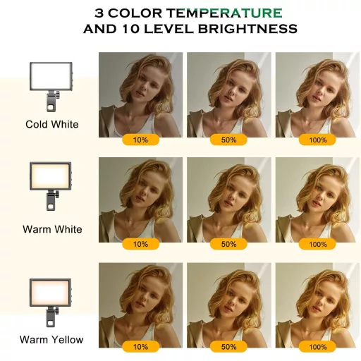 UBeesize USB-s Gyűrűlámpa Laptop Webkamera Videokonferencia Fényerősség Szabályozható