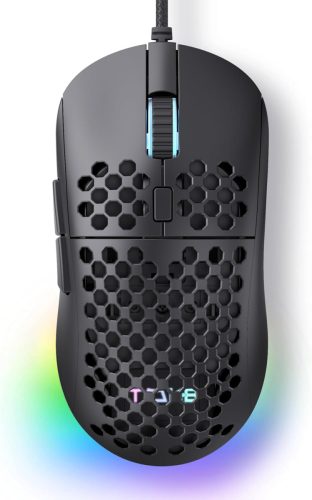 Dierya M1SE Gamer Egér - 12800 DPI Optikai Szenzor, 6 Programozható Gomb, RGB Világítás, Méhsejt Kialakítás, Ergonomikus, PC Kompatibilis, F
