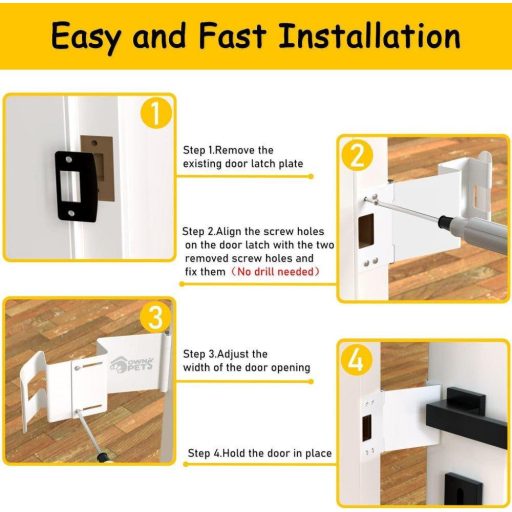 Macskák Számára Kialakított Ajtózár & Rögzítő, Nehéz Acél Tartóval