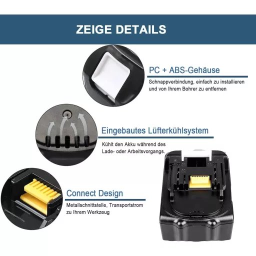 Makita 18V 5,0Ah Li-Ion akkumulátor - VANTTECH 2db helyettesítő akku BL1850B kompatibilis