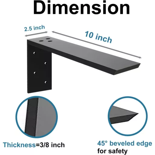 WINKER Pultkonzol 2 db Nehéz Kivitel Rejtett Tartó L Konzol 10"x6"x2,5"