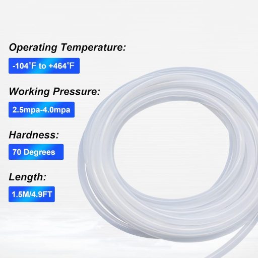 LAVMHAB Furtun Siliconic Alimentar 10mm/13mm - 1,5m Transparent Flexibil pentru Transport Apă, Aer, pentru Pompe