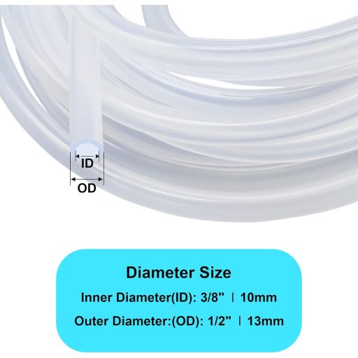 LAVMHAB Furtun Siliconic Alimentar 10mm/13mm - 1,5m Transparent Flexibil pentru Transport Apă, Aer, pentru Pompe