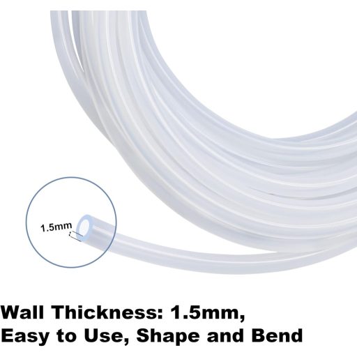 LAVMHAB Furtun Siliconic Alimentar 10mm/13mm - 1,5m Transparent Flexibil pentru Transport Apă, Aer, pentru Pompe