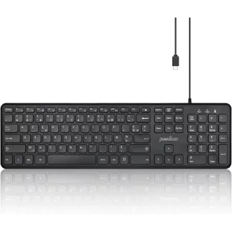  Perixx PERIBOARD-210C USB-C Vezetékes Billentyűzet AZERTY Fekete
