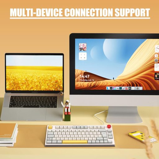 Tastatură Mecanică de Gaming EPOMAKER TH80 PRO - 75% RGB, Hot-Swap, 3 Moduri de Conectare, Taste PBT, Compatibilă PC/Mac/PS4/PS5/Xbox, Theo