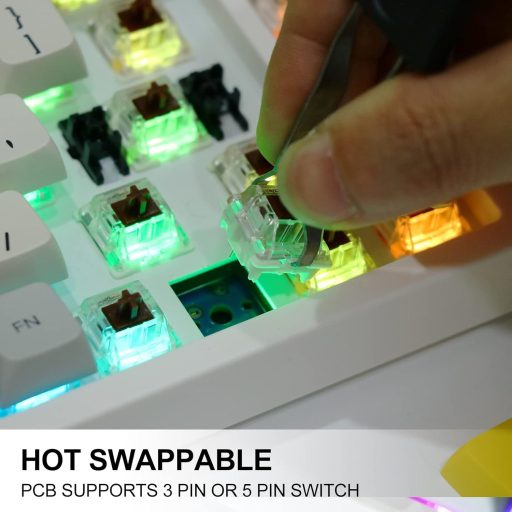 Tastatură Mecanică de Gaming EPOMAKER TH80 PRO - 75% RGB, Hot-Swap, 3 Moduri de Conectare, Taste PBT, Compatibilă PC/Mac/PS4/PS5/Xbox, Theo