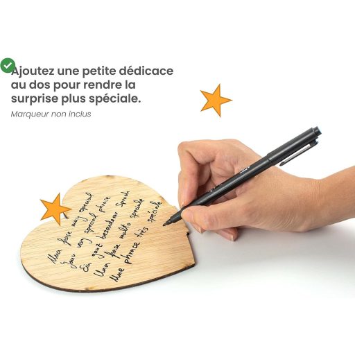 CONTRAXT Fa Képeslap Szerelmeseknek - Szív Alakú Ajándékkártya Pároknak Állvánnyal - Valentin-napi, Évfordulós Szerelmi Üzenet