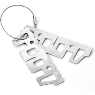   Kemping Tűzhely és Kulcstartó, Rozsdamentes Acél, Keresztállvánnyal és Drótkötéllel