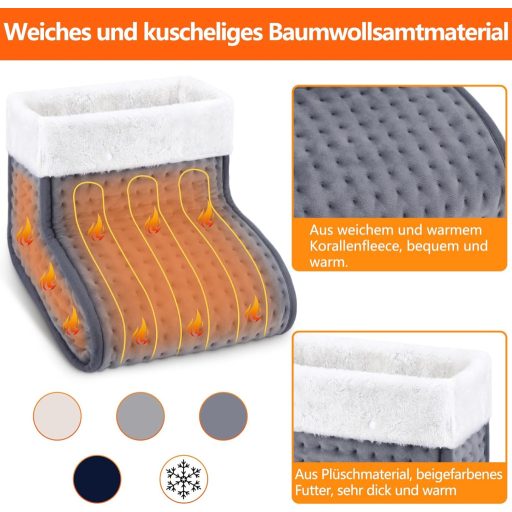 Încălzitor electric pentru picioare Biutee cu termostat în 10 trepte, 3 temporizatoare și husă lavabilă
