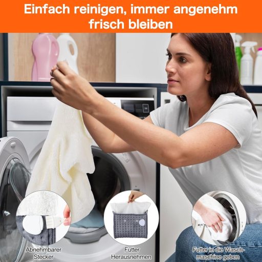 Biutee elektromos lábmelegítő 10 fokozatú termosztáttal, 3 időzítővel, mosható huzattal