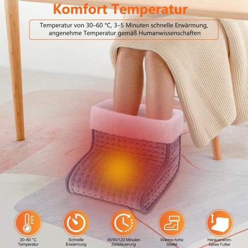 Biutee elektromos lábmelegítő 10 fokozatú termosztáttal, 3 időzítővel, mosható huzattal