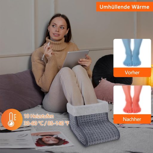 Biutee elektromos lábmelegítő 10 fokozatú termosztáttal, 3 időzítővel, mosható huzattal