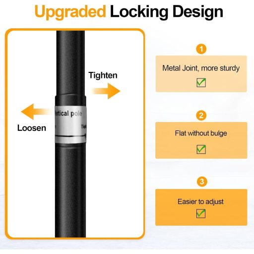 EMART 3x2.4m Állítható Háttérrendszer Fotóstúdió Portré és Termékfotózáshoz