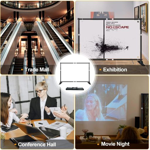 EMART 3x2.4m Állítható Háttérrendszer Fotóstúdió Portré és Termékfotózáshoz