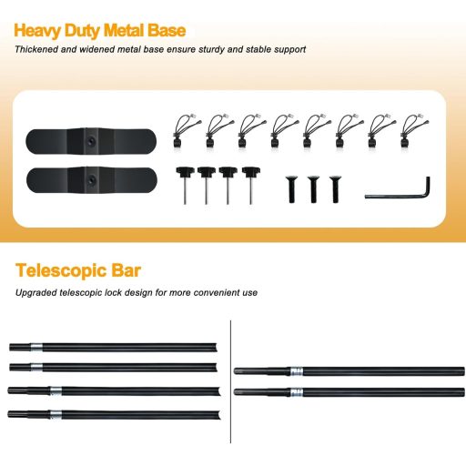 EMART 3x2.4m Állítható Háttérrendszer Fotóstúdió Portré és Termékfotózáshoz