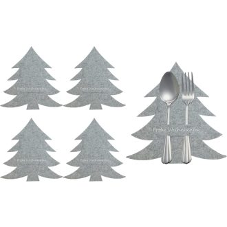   MKISHINE Karácsonyi Evőeszköz Tartó Filc Karácsonyfa Asztali Dekoráció Ajándék