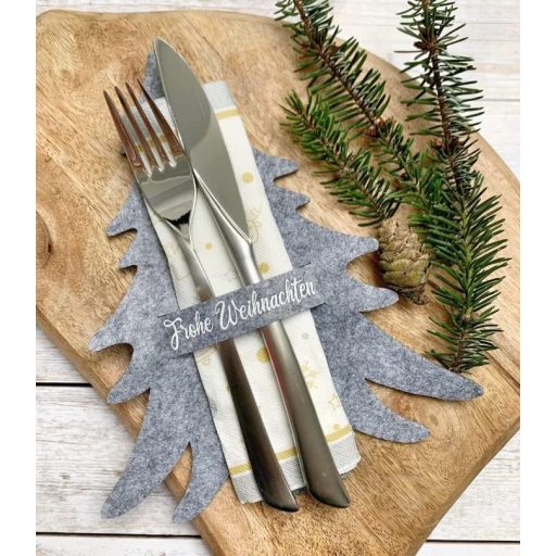 MKISHINE Karácsonyi Evőeszköz Tartó Filc Karácsonyfa Asztali Dekoráció Ajándék