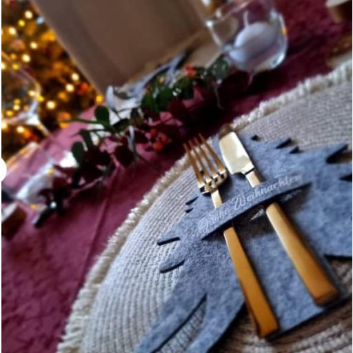 MKISHINE Karácsonyi Evőeszköz Tartó Filc Karácsonyfa Asztali Dekoráció Ajándék